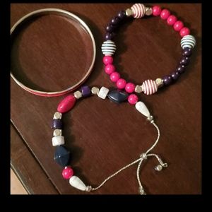 Red white and blue trio set